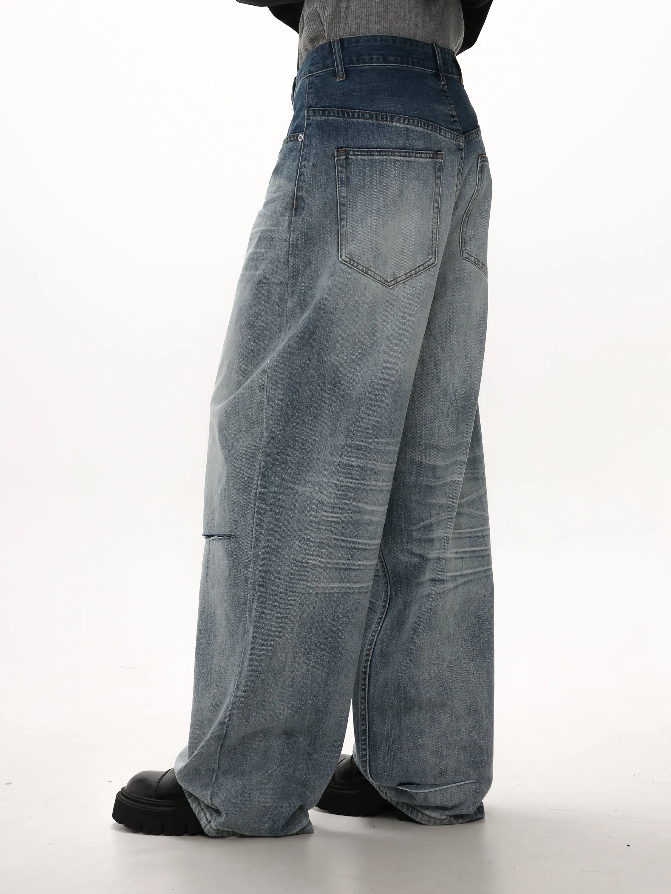 Washed Cut Jeans