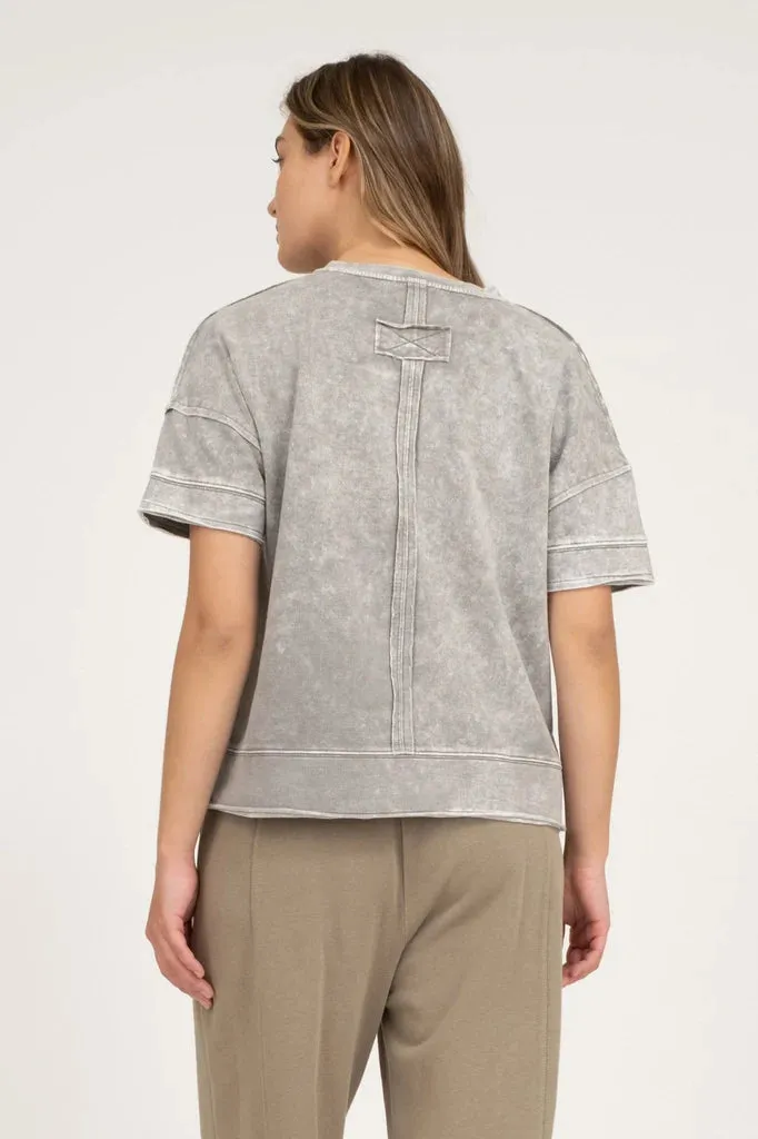 Washed Split Neck Tees - 2 Colors!
