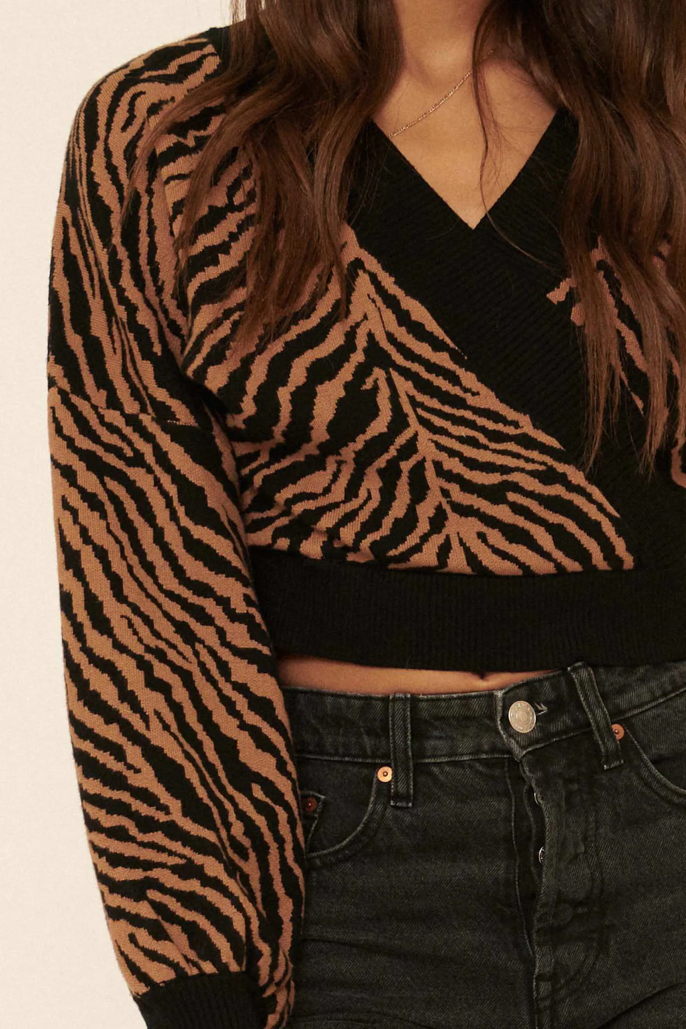 Welcome to the Jungle Tiger Surplice Sweater