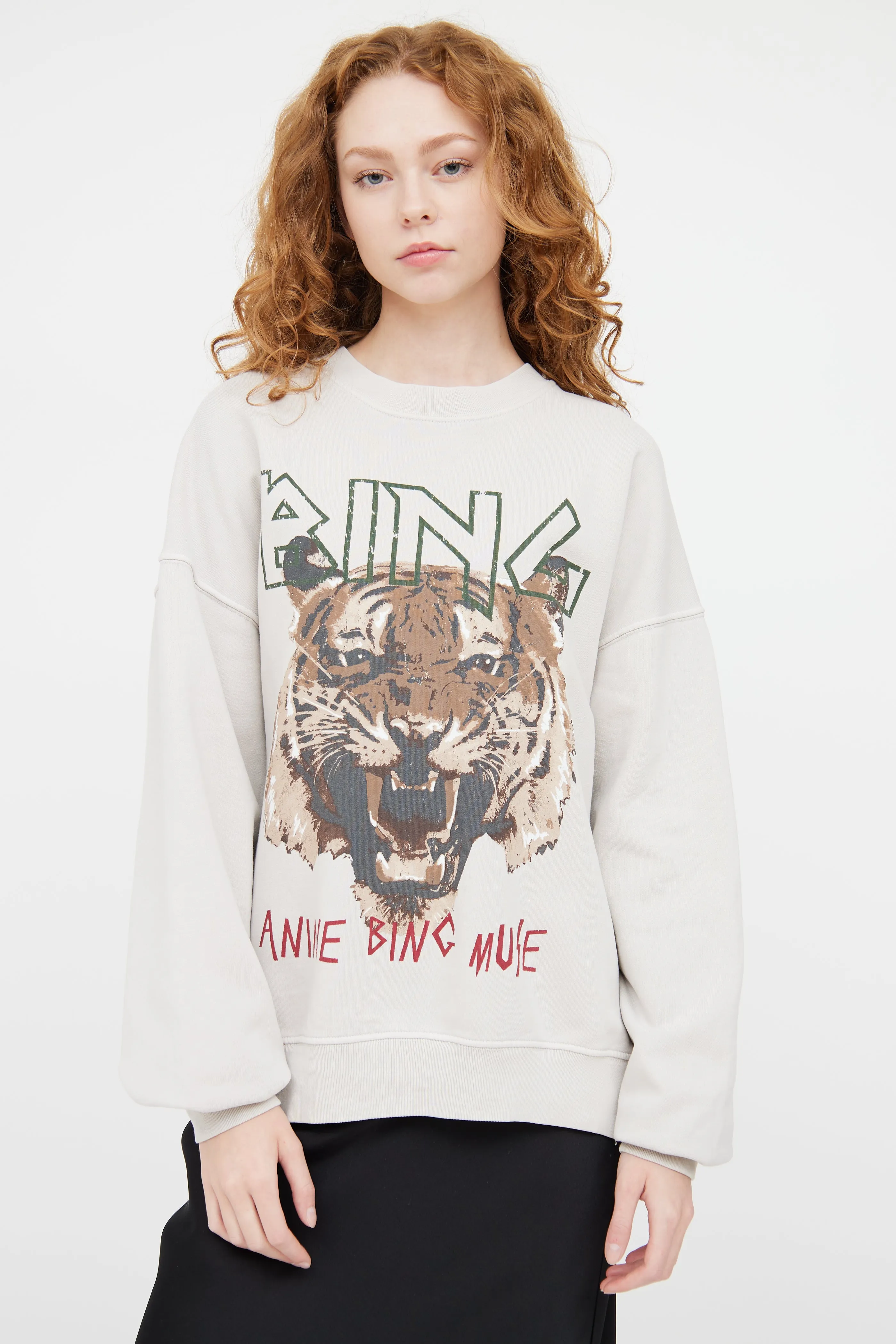 White & Multicolour Muse Graphic Crewneck