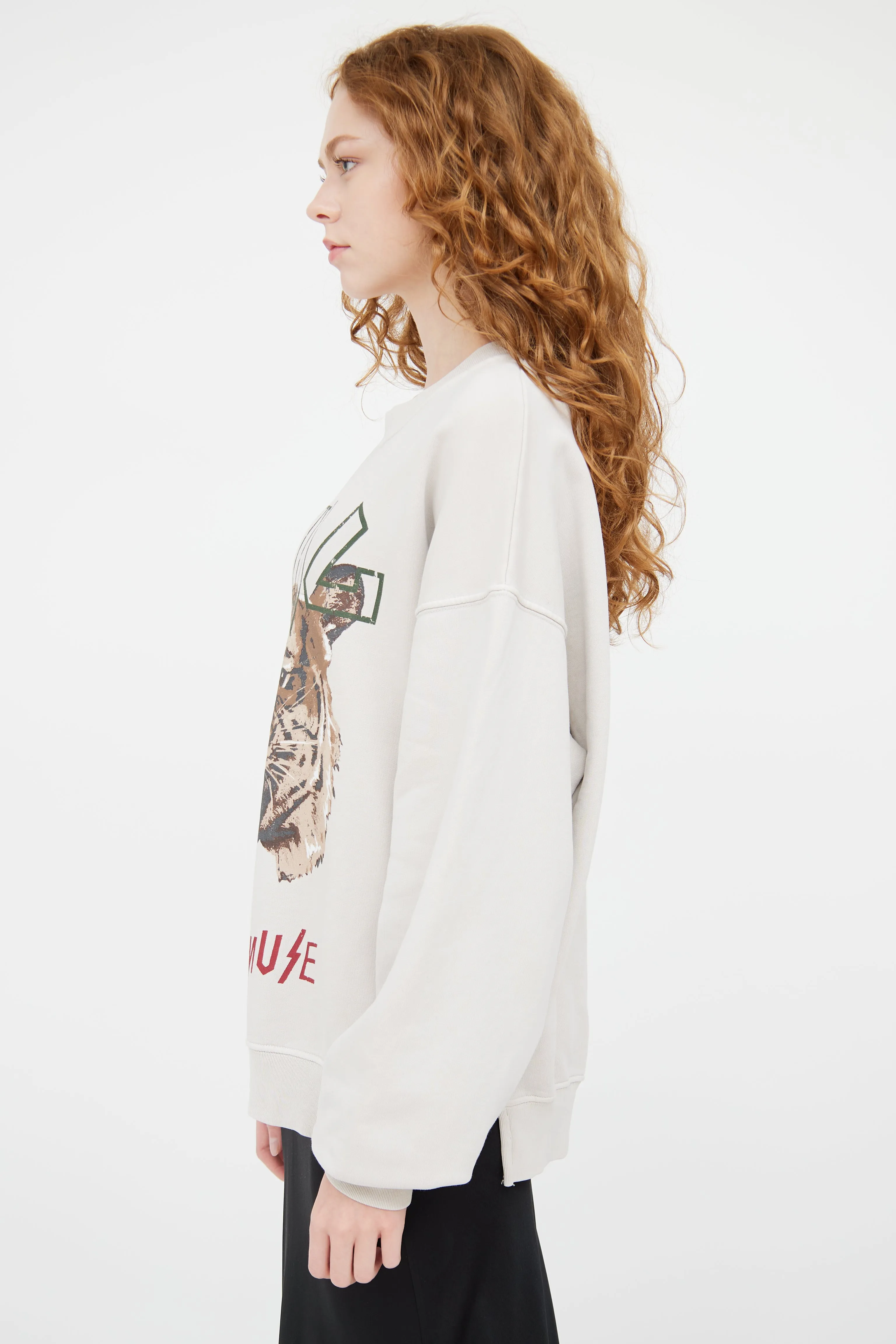 White & Multicolour Muse Graphic Crewneck