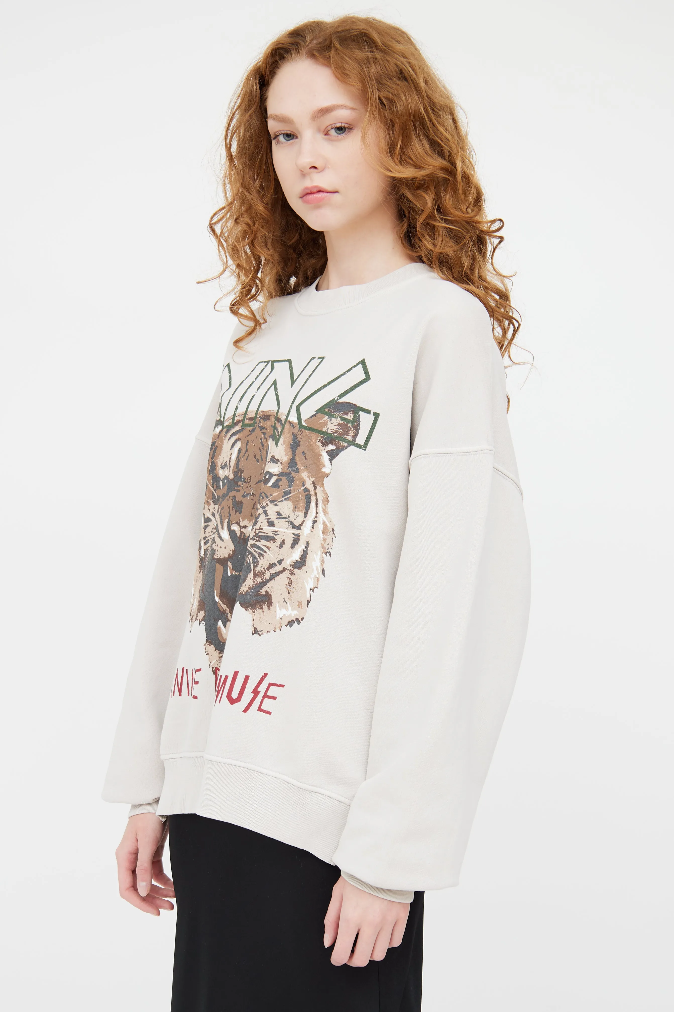 White & Multicolour Muse Graphic Crewneck