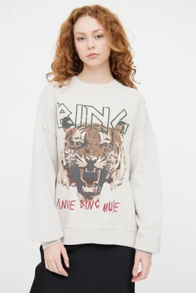 White & Multicolour Muse Graphic Crewneck