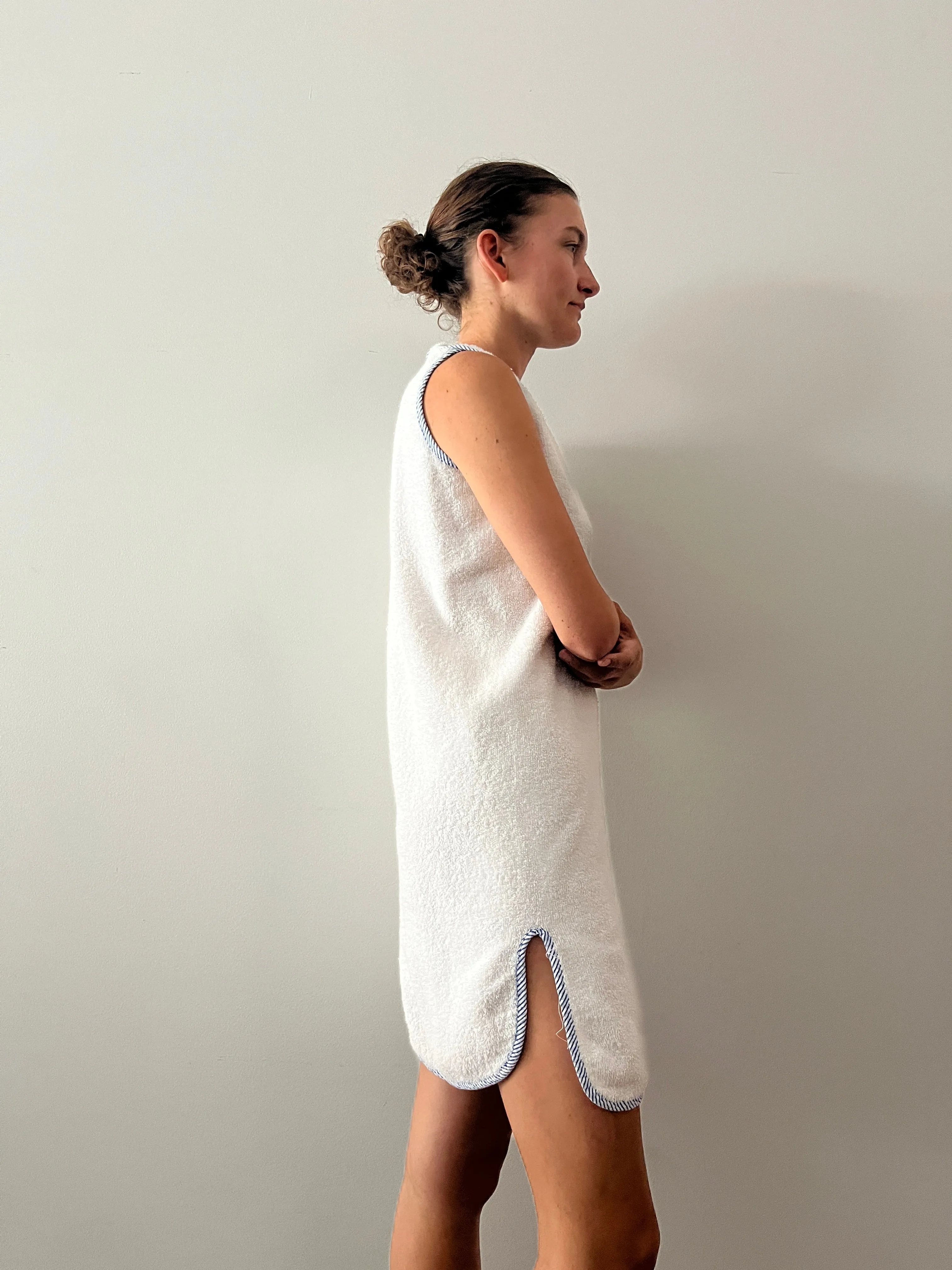 White Terry Smock Dress