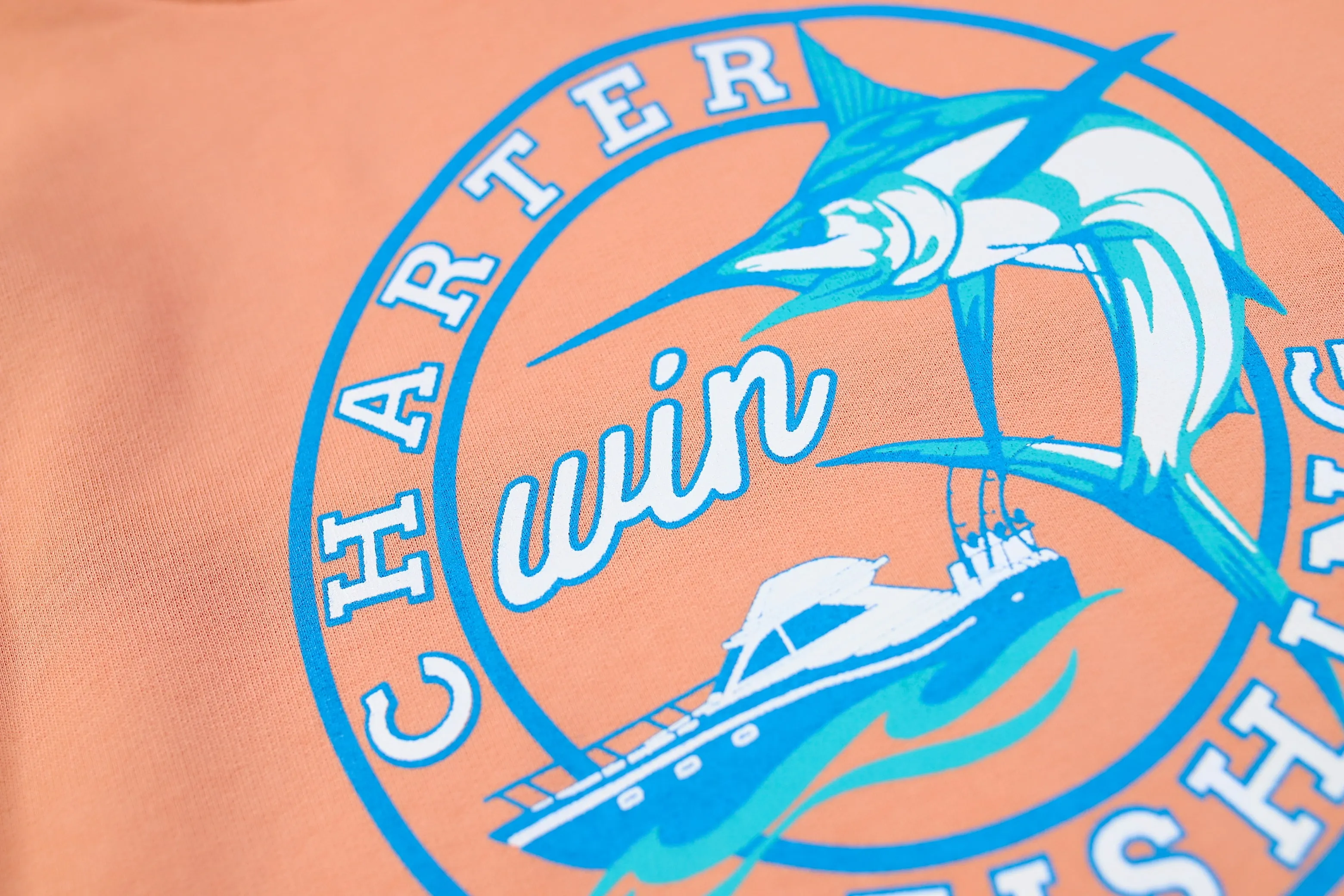 WIN "Charter Fishing" Hoodie - Coral