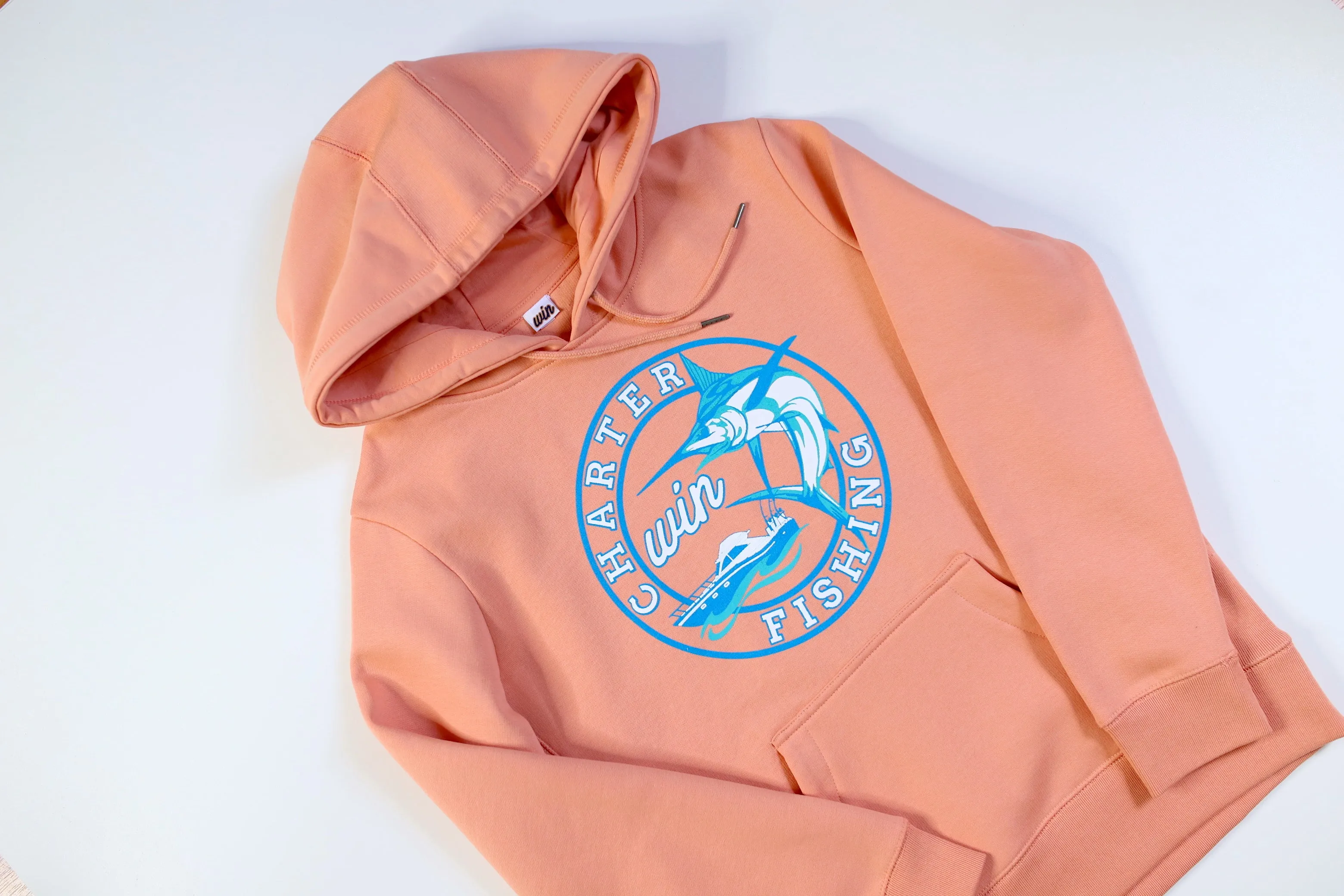WIN "Charter Fishing" Hoodie - Coral