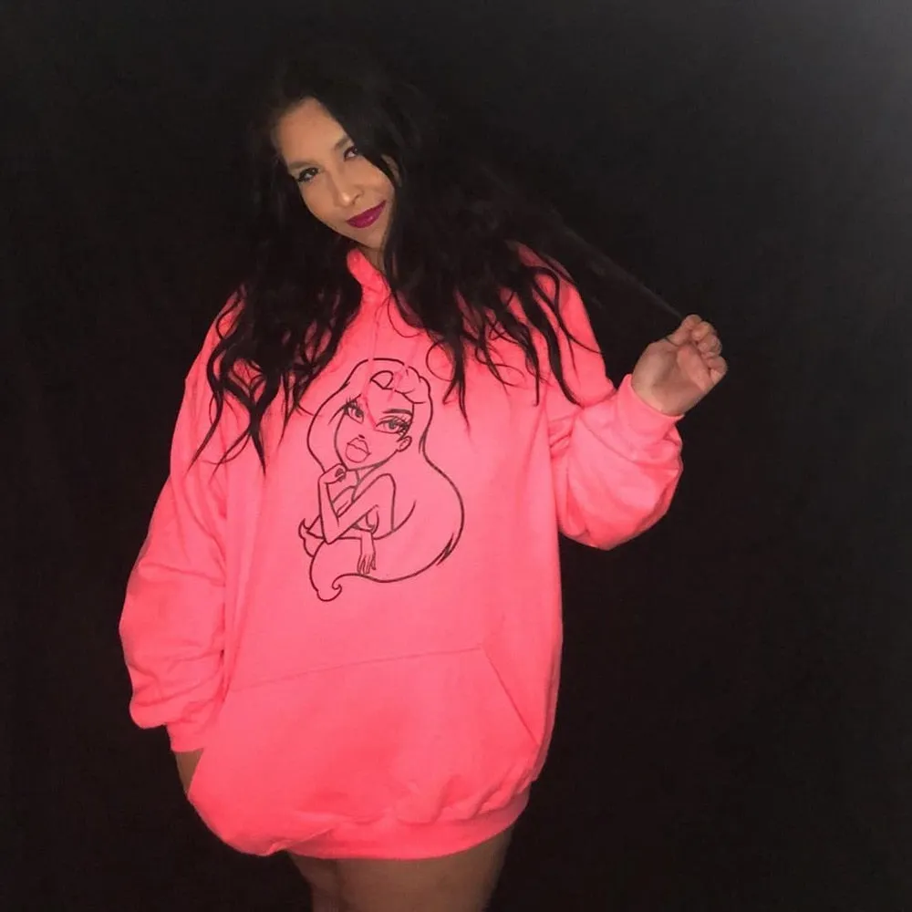 Women's Autumn/Winter Loose Printed Hoodie