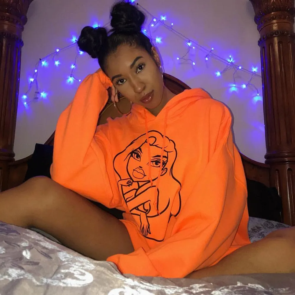 Women's Autumn/Winter Loose Printed Hoodie
