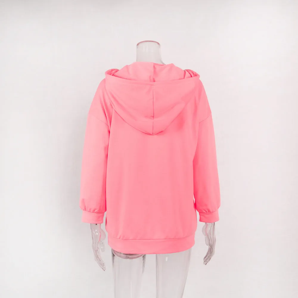 Women's Autumn/Winter Loose Printed Hoodie