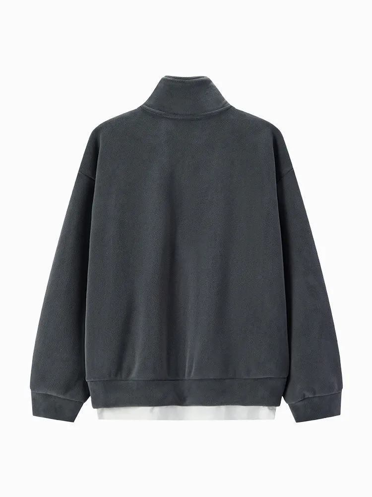 Women's fake two piece sweatshirt