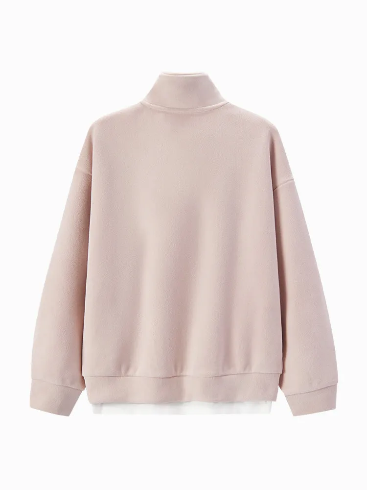 Women's fake two piece sweatshirt