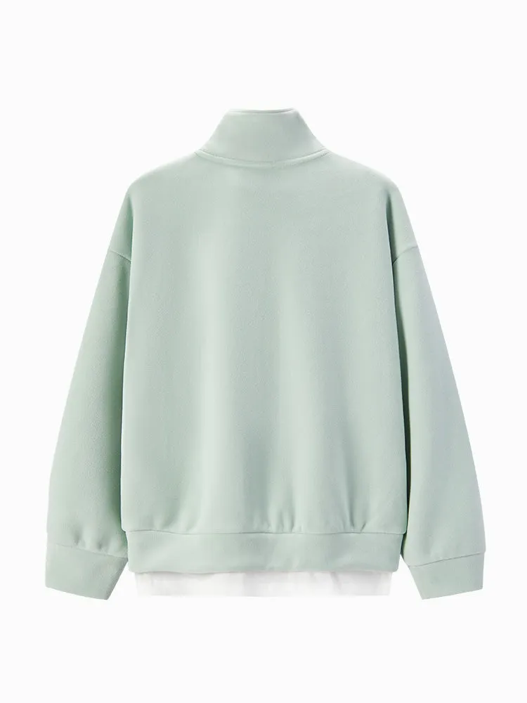 Women's fake two piece sweatshirt