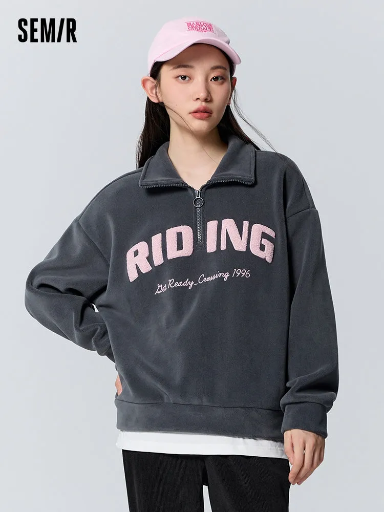 Women's fake two piece sweatshirt