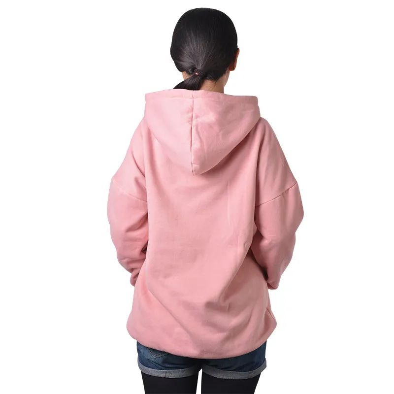 Women's Long Sleeve Hooded Sweatshirt With Pocket
