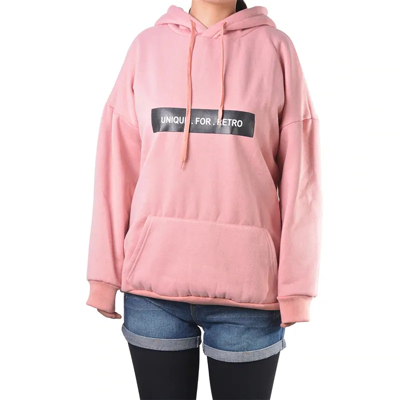 Women's Long Sleeve Hooded Sweatshirt With Pocket