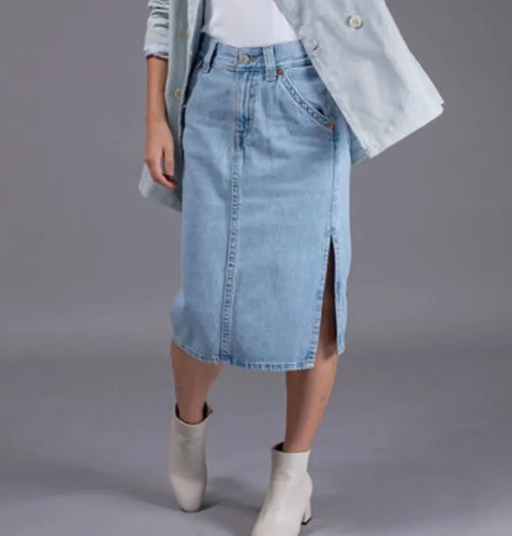 Women’s Premium Side Slit Denim Skirt
