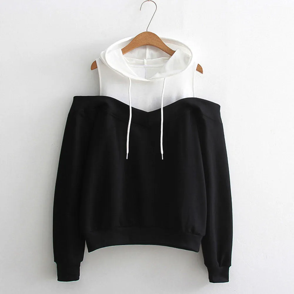 Women's Spring/Autumn Off-Shoulder Hoodie
