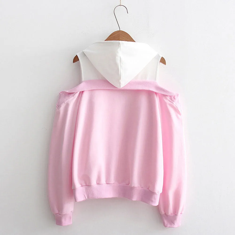 Women's Spring/Autumn Off-Shoulder Hoodie