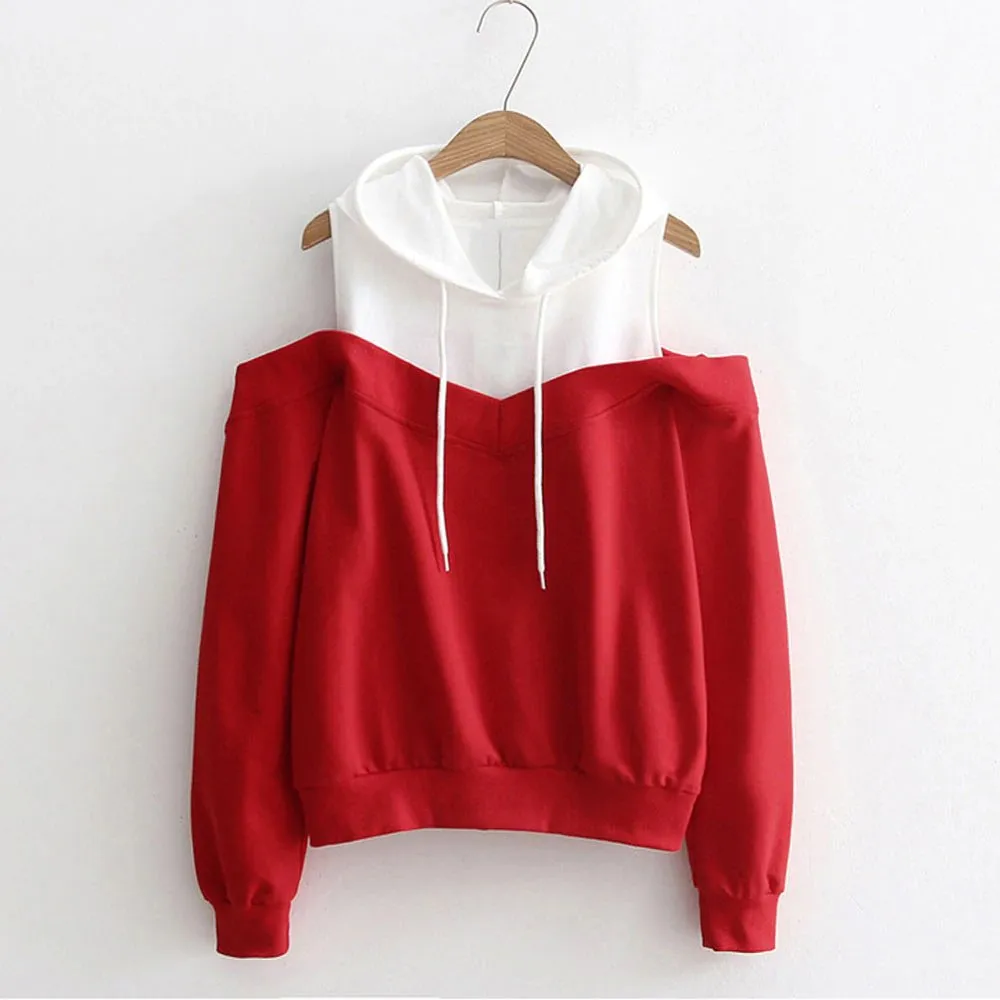 Women's Spring/Autumn Off-Shoulder Hoodie