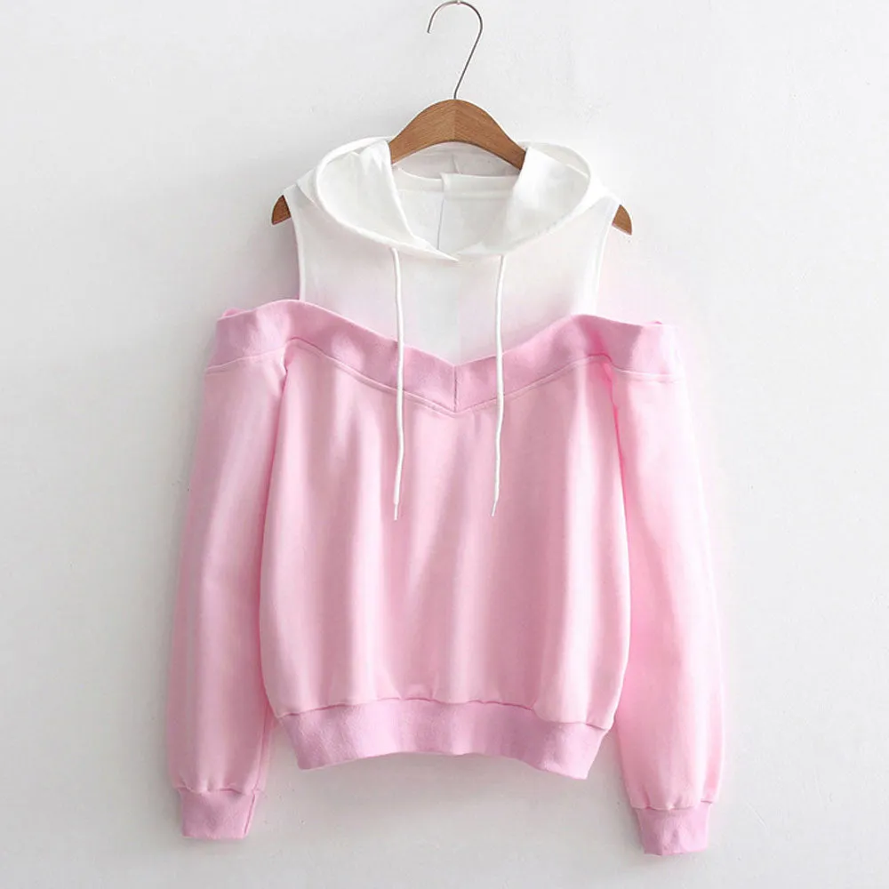 Women's Spring/Autumn Off-Shoulder Hoodie