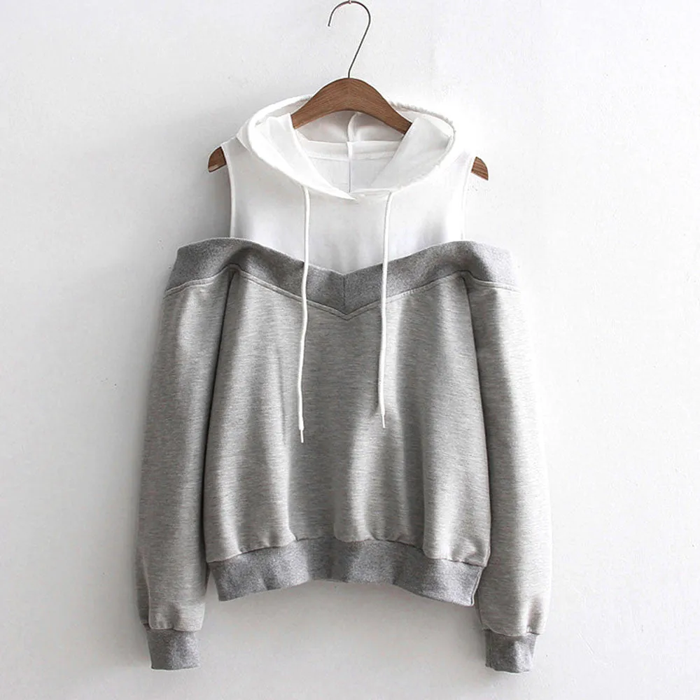 Women's Spring/Autumn Off-Shoulder Hoodie