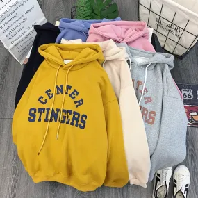 Women's Winter Casual Polyester Hooded Warm Sweatshirt
