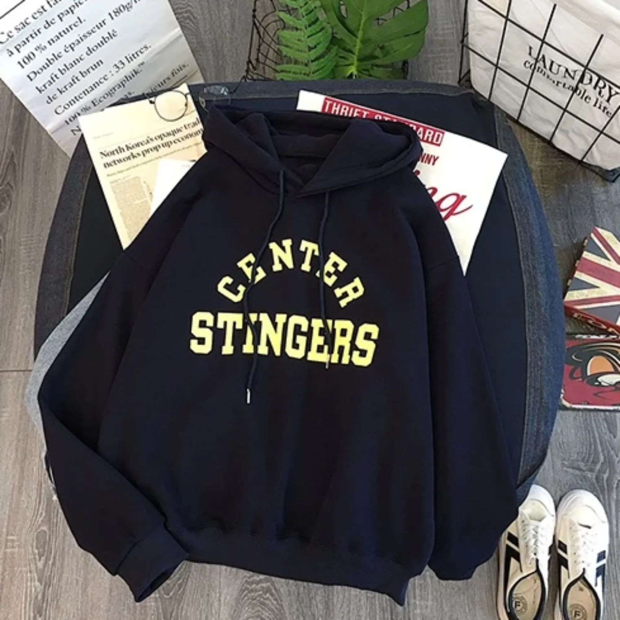 Women's Winter Casual Polyester Hooded Warm Sweatshirt