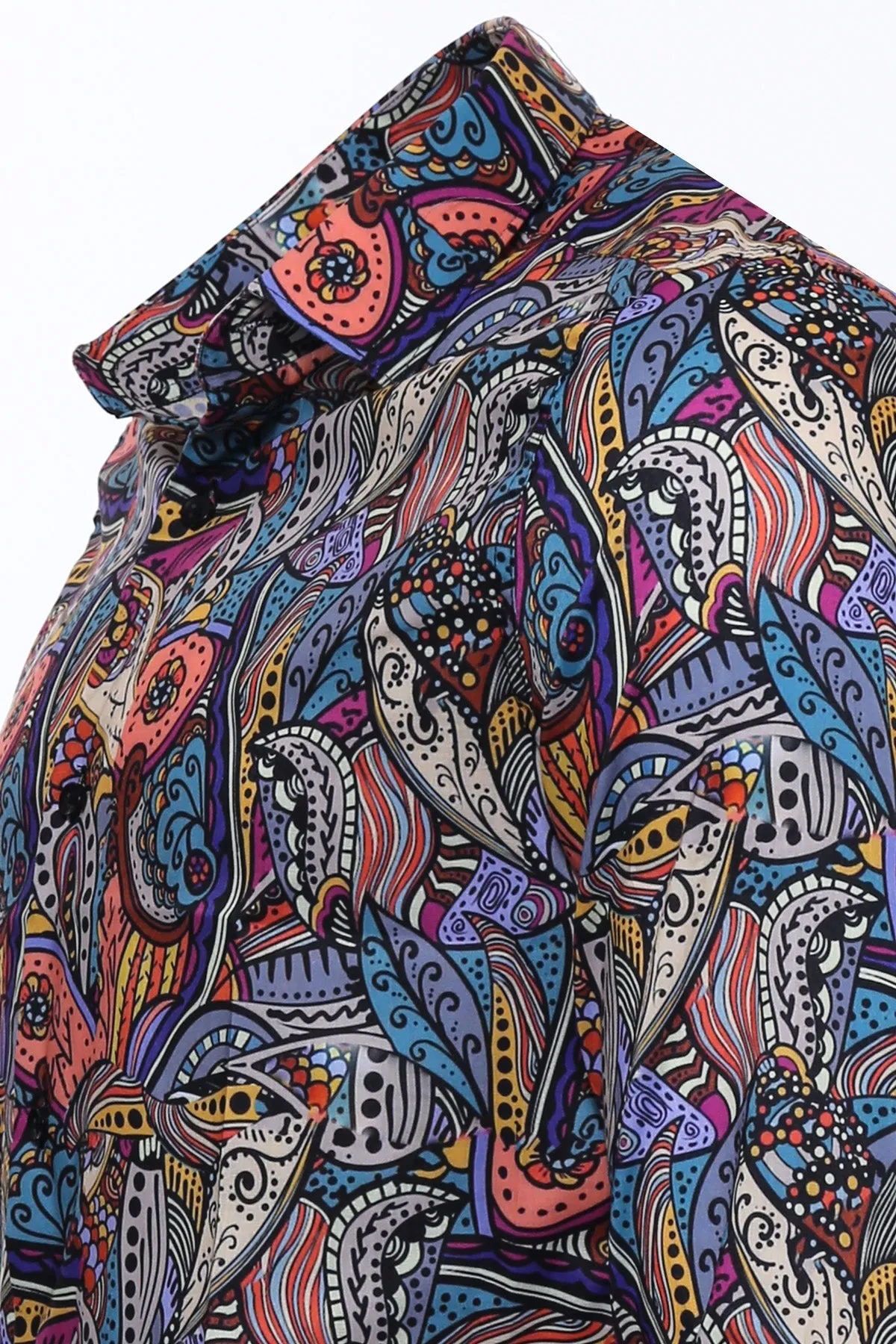 WSS Patterned Slim Fit Long Sleeves Multicolor Men Shirt  - St. Paul