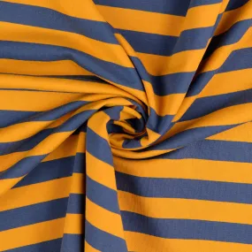 Yarn Dyed Stripes in Mustard French Terry Fabric
